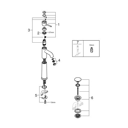 GROHE 23784000 - Wastafelkraan START CLASSIC 357 mm glanzend chroom
