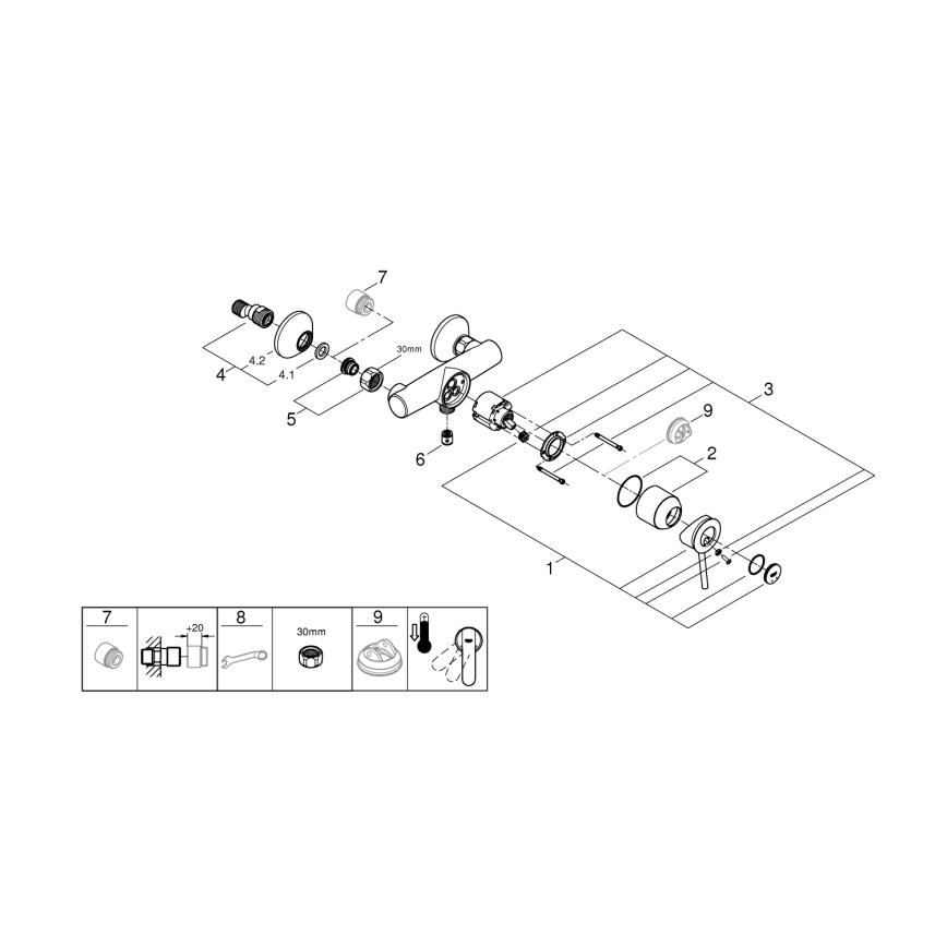 GROHE 23786000 - Mitigeur de douche START CLASSIC 150 mm chrome brillant