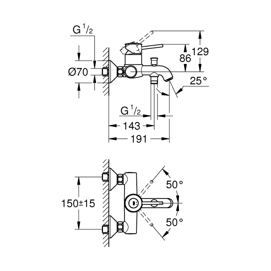 GROHE 23787000 - Badmengkraan START CLASSIC DN 15, glanzend chroom