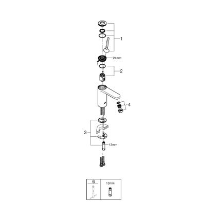 GROHE 23800000 - Mitigeur de lavabo GET, taille M, finition chrome brillant