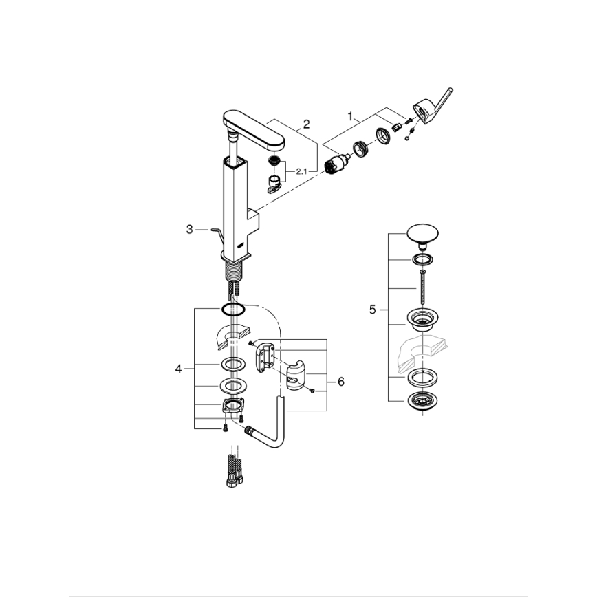 GROHE 23844003 - Wastafelkraan PLUS, maat L, glanzend chroom