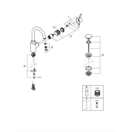 GROHE 23933001 - Mitigeur de lavabo EUROSMART COSMOPOLITAN taille L chromé