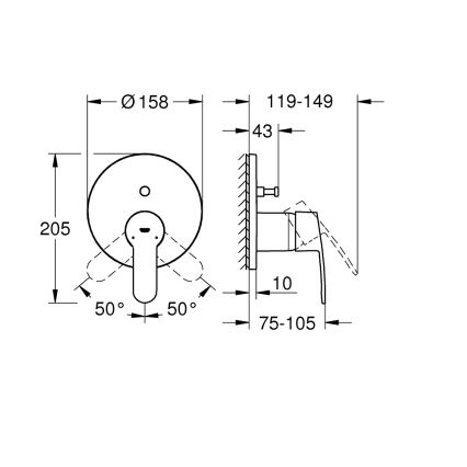 GROHE 24052002 - EUROSTYLE COSMOPOLITAN wastafelmengkraan glanzend chroom