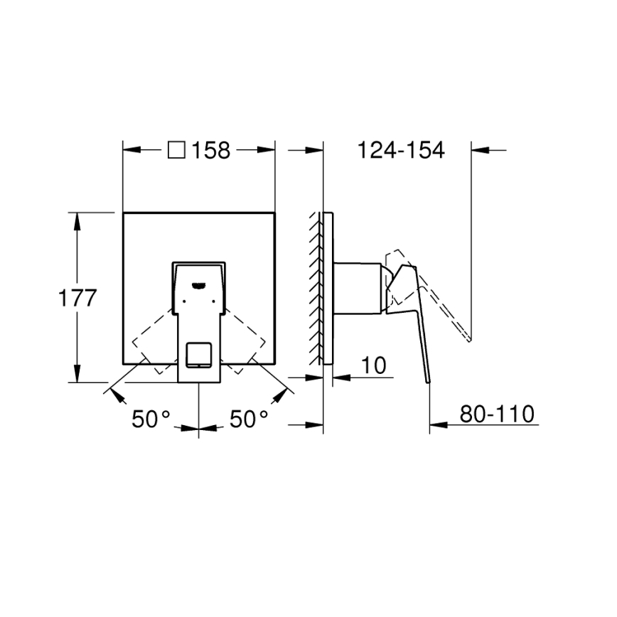 GROHE 24061000 - Douchemengkraan EUROCUBE glanzend chroom