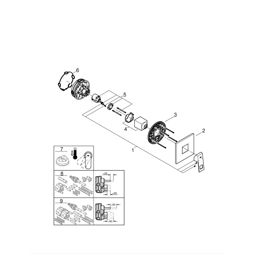 GROHE 24061000 - Mitigeur de douche EUROCUBE chromé brillant