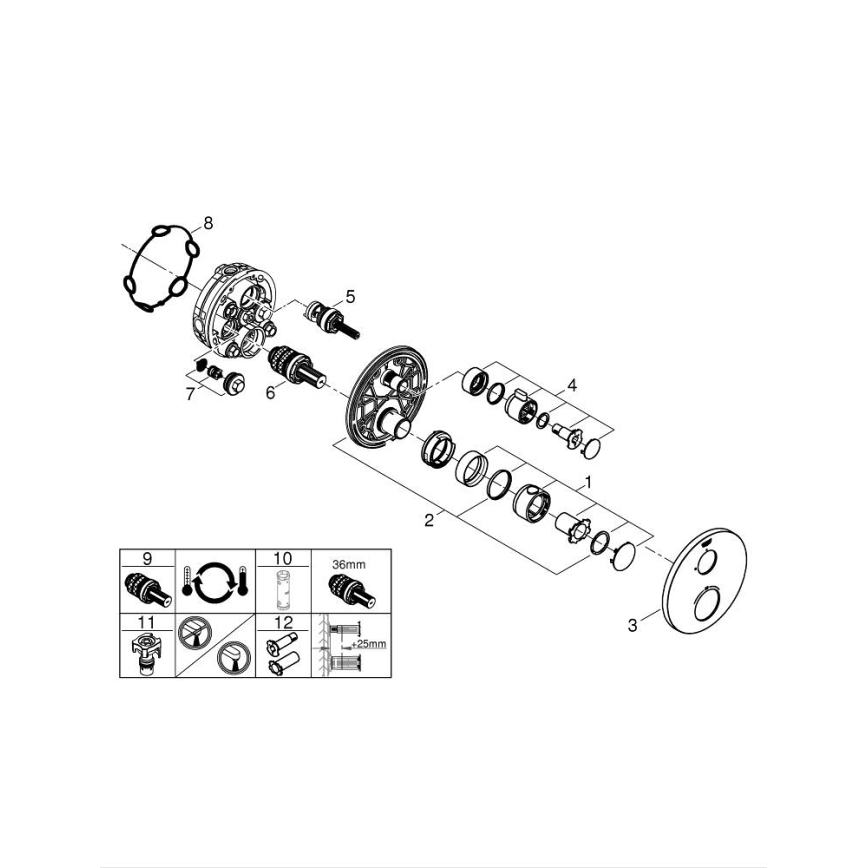 GROHE 24075000 - Mitigeur thermostatique de douche GROHTHERM, chrome brillant