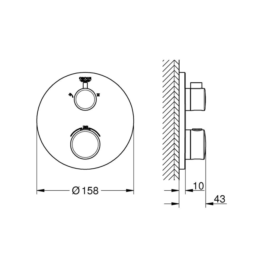 GROHE 24076000 - GROHTHERM thermostatische douchemengkraan, glanzend chroom