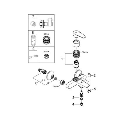 GROHE 24198001 - Badmengkraan DN 15 glanzend chroom