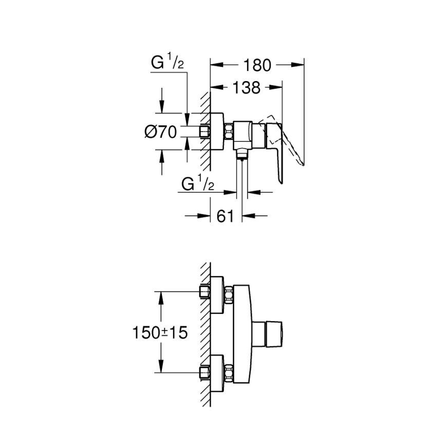 GROHE 242082432 - START douchemengkraan DN 15 zwart