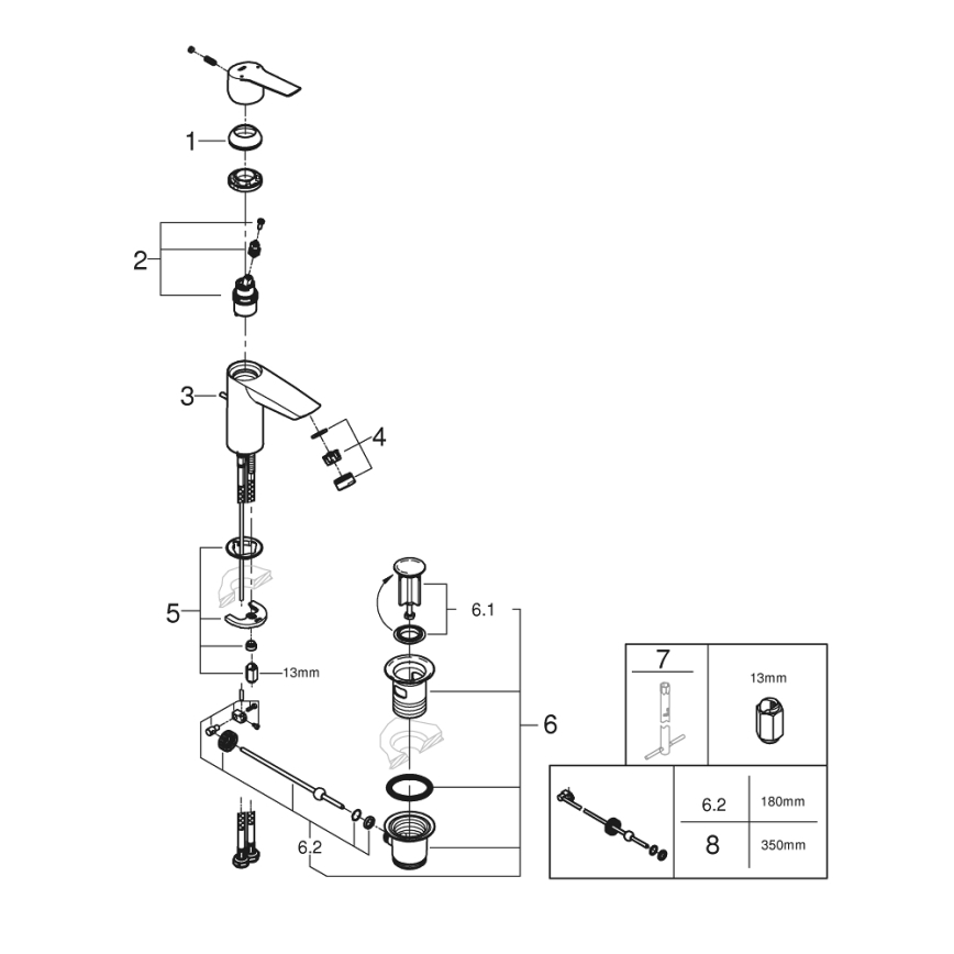GROHE 24209002 - Mitigeur lavabo START DN 15, chrome brillant