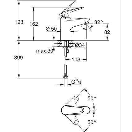 GROHE 24317001 - Wastafelkraan SWIFT 162 mm glanzend chroom