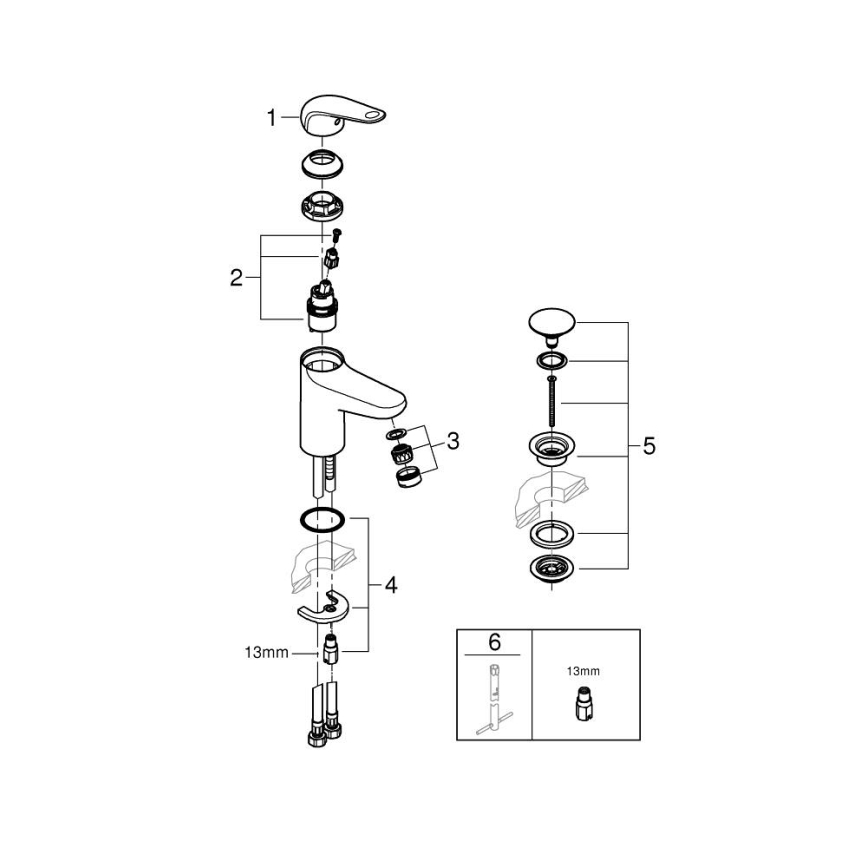 GROHE 24318001 - Wastafelmengkraan SWIFT 162 mm glanzend chroom