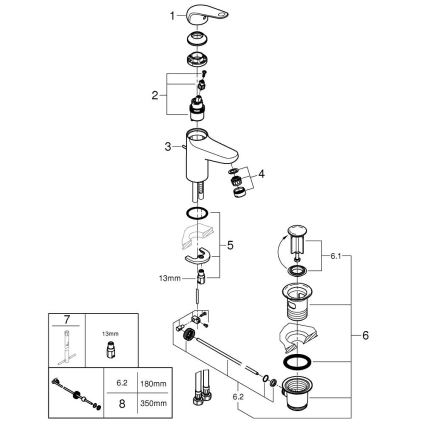 GROHE 24322001 - Wastafelmengkraan SWIFT DN 15 glanzend chroom