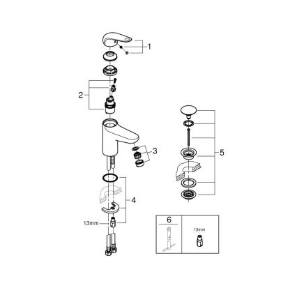 GROHE 24326001 - Wastafelkraan SWIFT DN 15 maat M, glanzend chroom