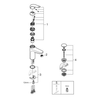 GROHE 24327001 - SWIFT wastafelkraan maat M, glanzend chroom