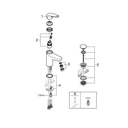 GROHE 24329001 - Wastafelkraan SWIFT DN 15 glanzend chroom