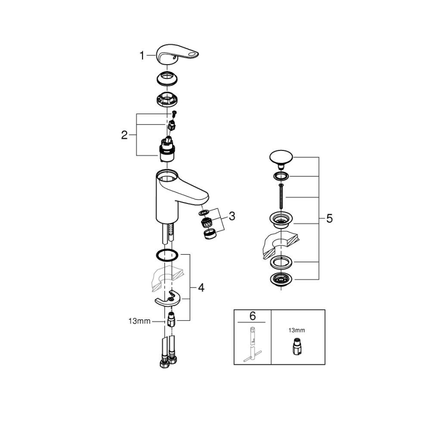 GROHE 24329001 - Wastafelkraan SWIFT DN 15 glanzend chroom