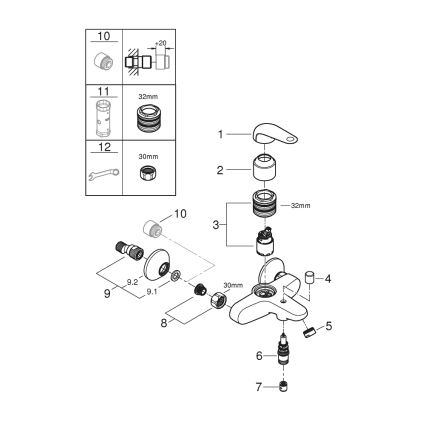 GROHE 24335001 - Badmengkraan DN 15, glanzend chroom