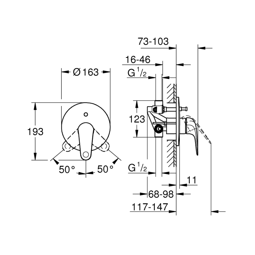GROHE 24336001 - Badmengkraan SWIFT DN 15 glanzend chroom
