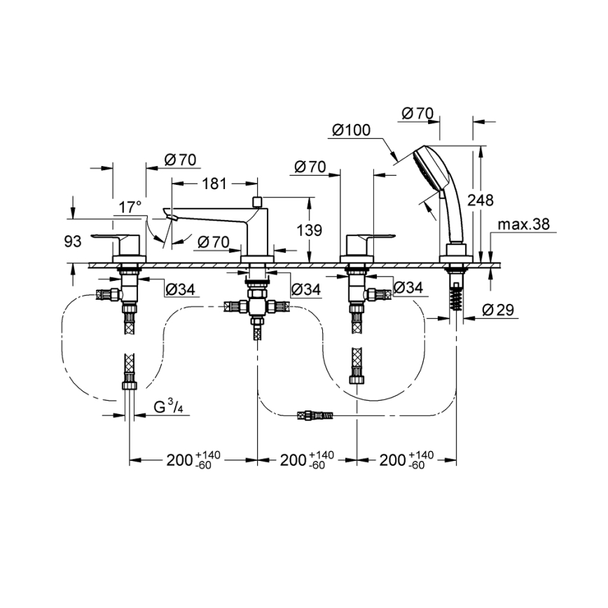 GROHE 2511900A - Badmengkraan BAULOOP DN 20 glanzend chroom