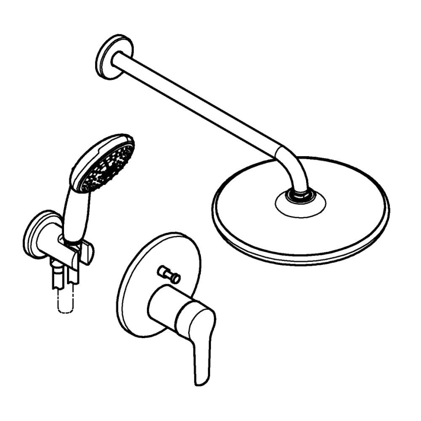 GROHE 25292000 - Système de douche encastré START VITALIO START 250 chrome