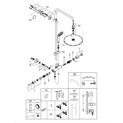 GROHE 26075AL0 - Douchesysteem EUPHORIA SYSTEM 310 450 mm grafiet