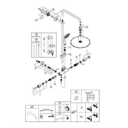 GROHE 26075DL0 - Système de douche EUPHORIA SYSTEM 310 cuivré