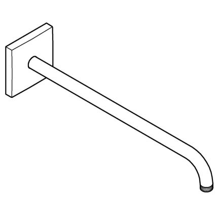 GROHE 26145000 - Bras de douche RAINSHOWER 422 mm, finition chrome brillant