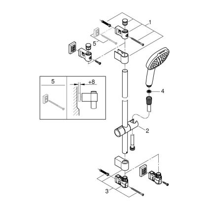 GROHE 26398001 - Ensemble de douche VITALIO COMFORT 110 600 mm chromé brillant