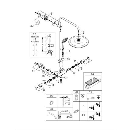 GROHE 26400001 - Système de douche VITALIO JOY SYSTEM 310 450 mm chromé brillant