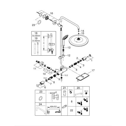 GROHE 26401001 - Système de douche VITALIO JOY SYSTEM 310, finition chrome brillant