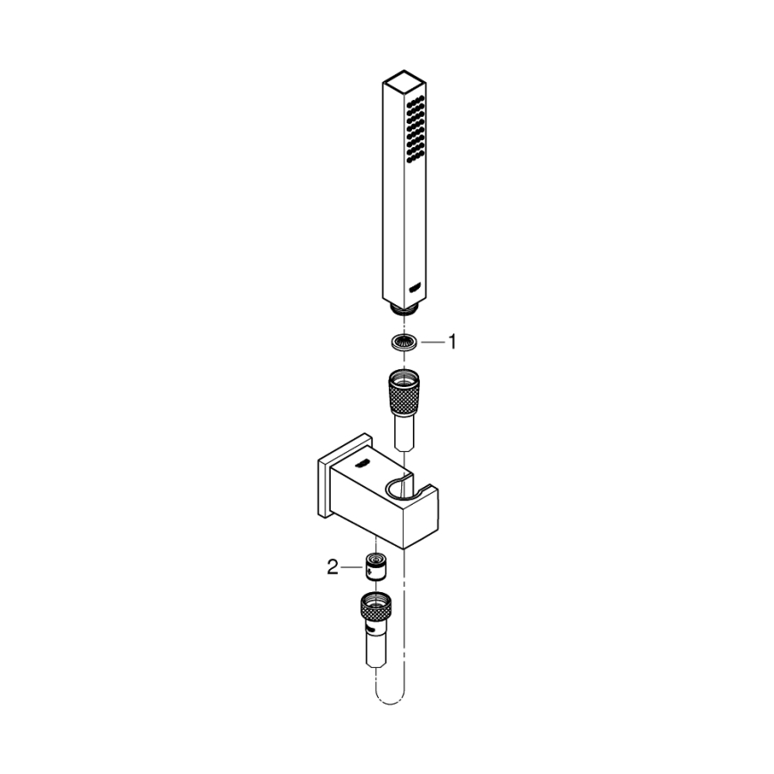 GROHE 26405000 - Set met wandhouder EUPHORIA CUBE STICK 1250 mm glanzend chroom