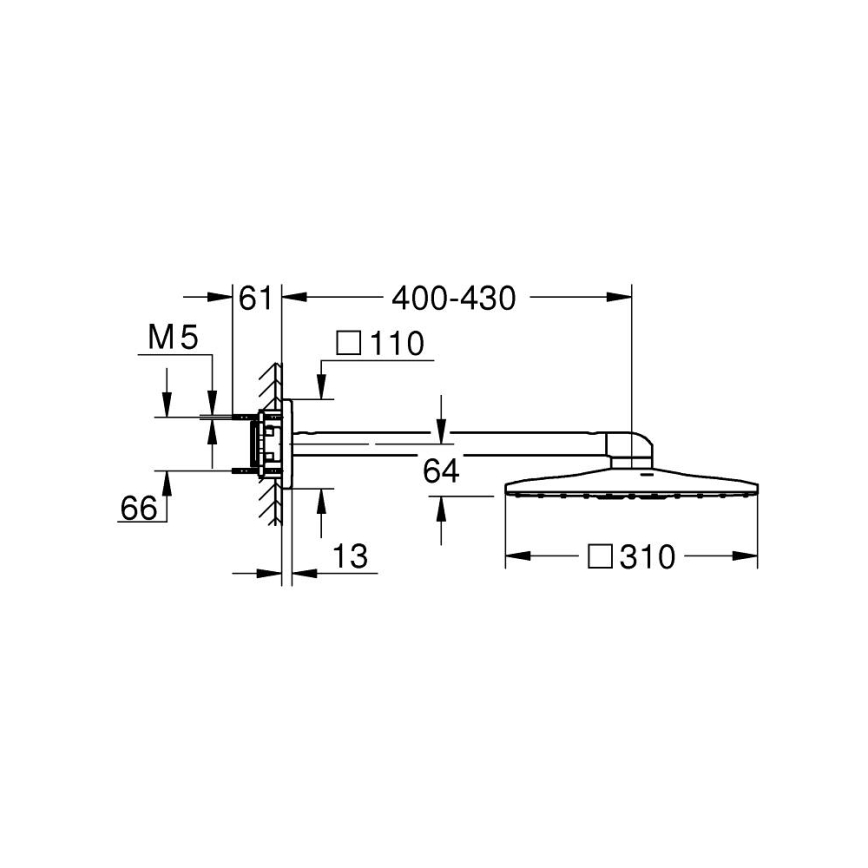GROHE 26479000 - Hoofddouche RAINSHOWER SMARTACTIVE 310 CUBE glanzend chroom
