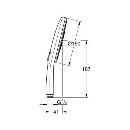 GROHE 26554LS0 - Douchette à main RAINSHOWER SMARTACTIVE 150 mm chrome brillant