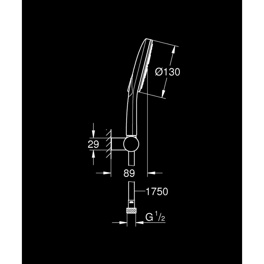 GROHE 26580000 - Ensemble de douche à main RAINSHOWER SMARTACTIVE 130 1500 mm chromé