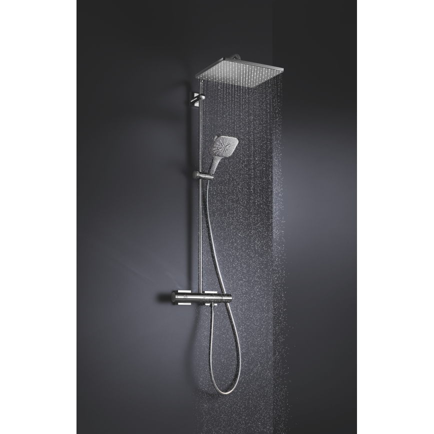 GROHE 26582000 - Douchette à main RAINSHOWER SMARTACTIVE 130 CUBE chrome brillant