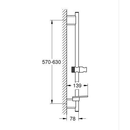 GROHE 26602DL0 - Koperen douchestang SMARTACTIVE 600 mm
