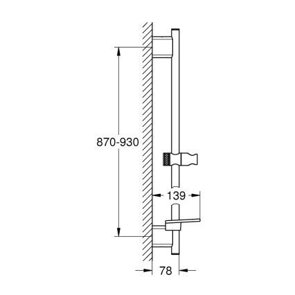 GROHE 26603DA0 - Koperen douchestang RAINSHOWER SMARTACTIVE 900 mm