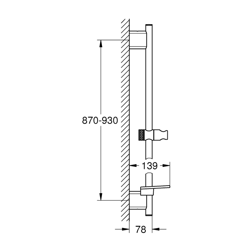 GROHE 26603DA0 - Koperen douchestang RAINSHOWER SMARTACTIVE 900 mm