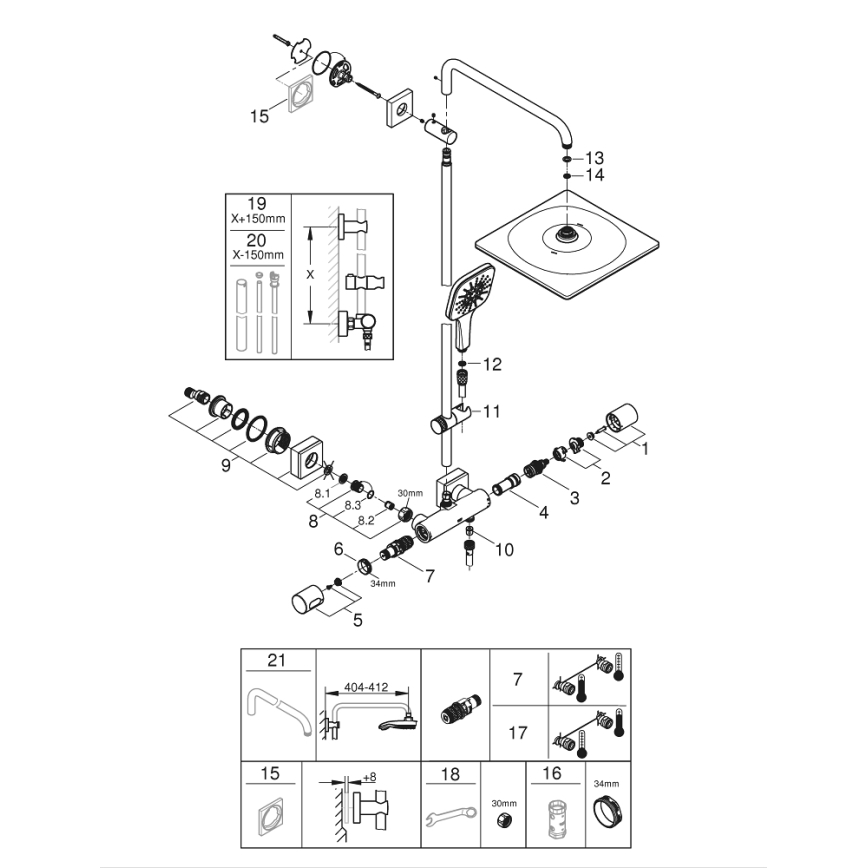 GROHE 26649000 - Douchesysteem RAINSHOWER SMARTACTIVE 310 × 310 mm chroom