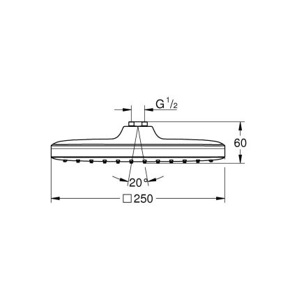 GROHE 26695000 - Hoofddouche VITALIO COMFORT 250 × 250 mm glanzend chroom
