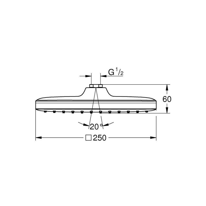 GROHE 26695000 - Hoofddouche VITALIO COMFORT 250 × 250 mm glanzend chroom