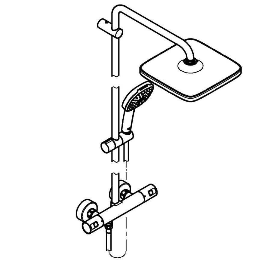 GROHE 266962431 - Système de douche VITALIO COMFORT 250 250 × 250 mm noir