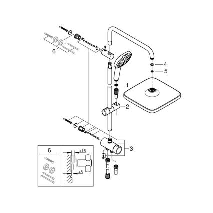 GROHE 266982431 - Douchesysteem VITALIO COMFORT 250 390 mm zwart