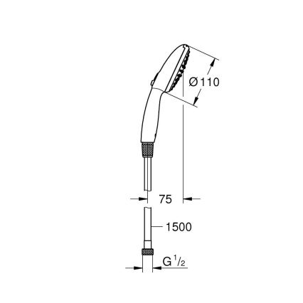 GROHE 2696010E - VITALIO START 110 handdouche, 110 mm, glanzend chroom
