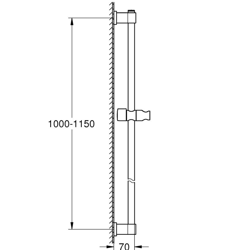 GROHE 26970001 - Barre de douche VITALIO UNIVERSAL 1150 mm chromé brillant