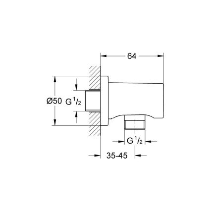 GROHE 27057AL0 - Muurbocht RAINSHOWER DN 15 grafiet