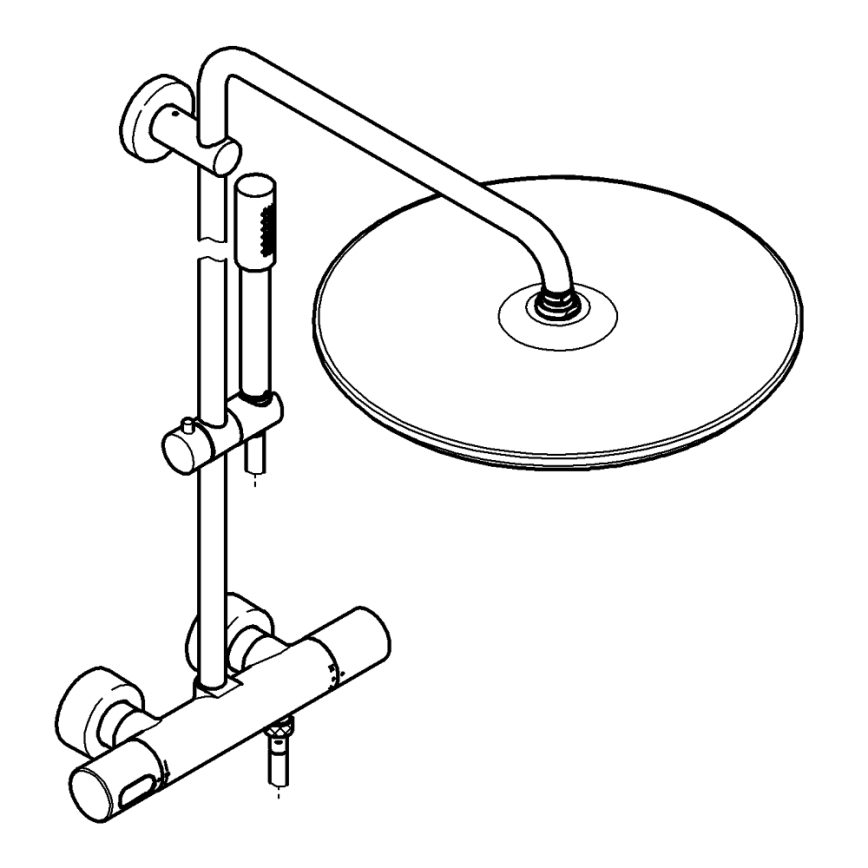 GROHE 27174001 - Système de douche RAINSHOWER SYSTEM 400 450 mm chromé brillant