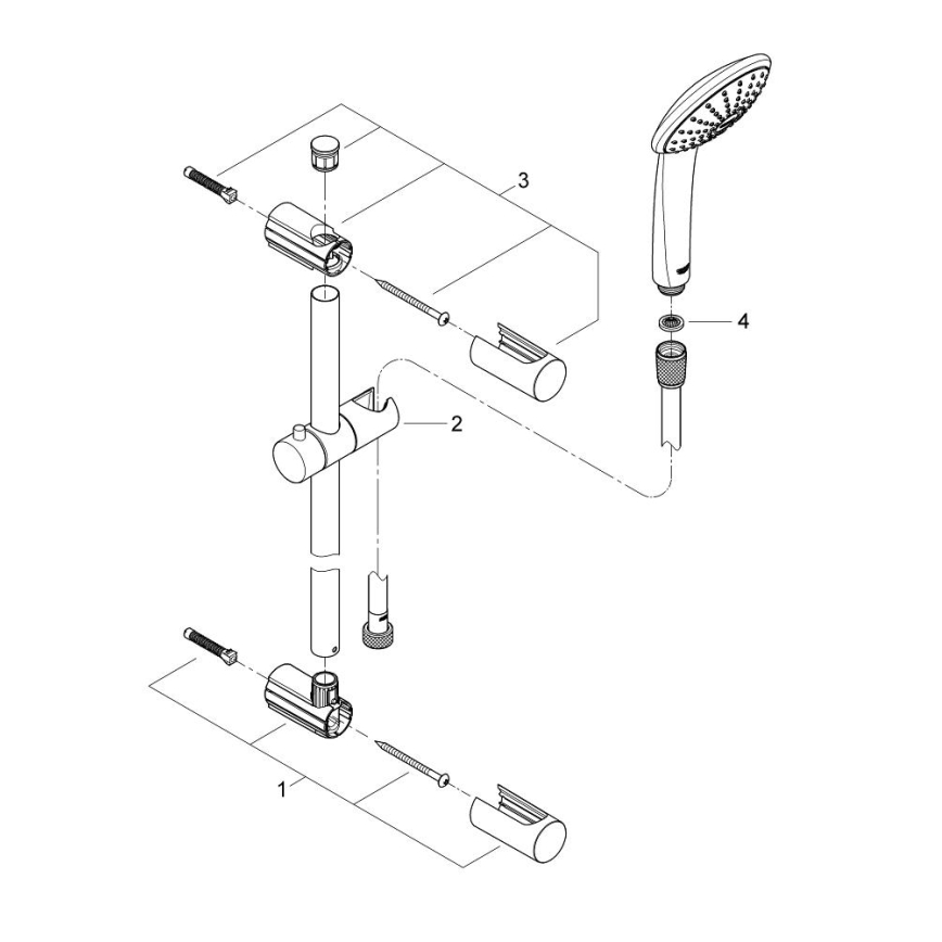 GROHE 27322000 - Doucheset VITALIO JOY 600 mm glanzend chroom
