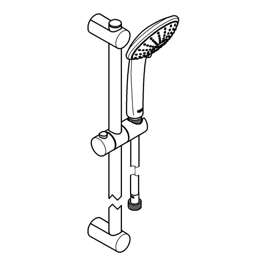 GROHE 27326000 - Ensemble de douche VITALIO JOY 600 mm, chromé brillant